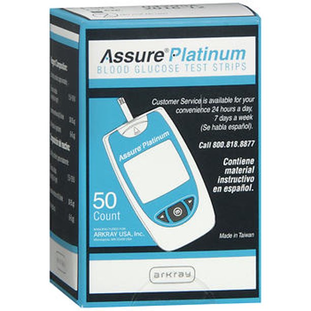Strips Blood Glucose Assure® Platinum No Coding CLIA Waived (50/BX 12BX/CS) by Arkray USA, Inc  ID 500050